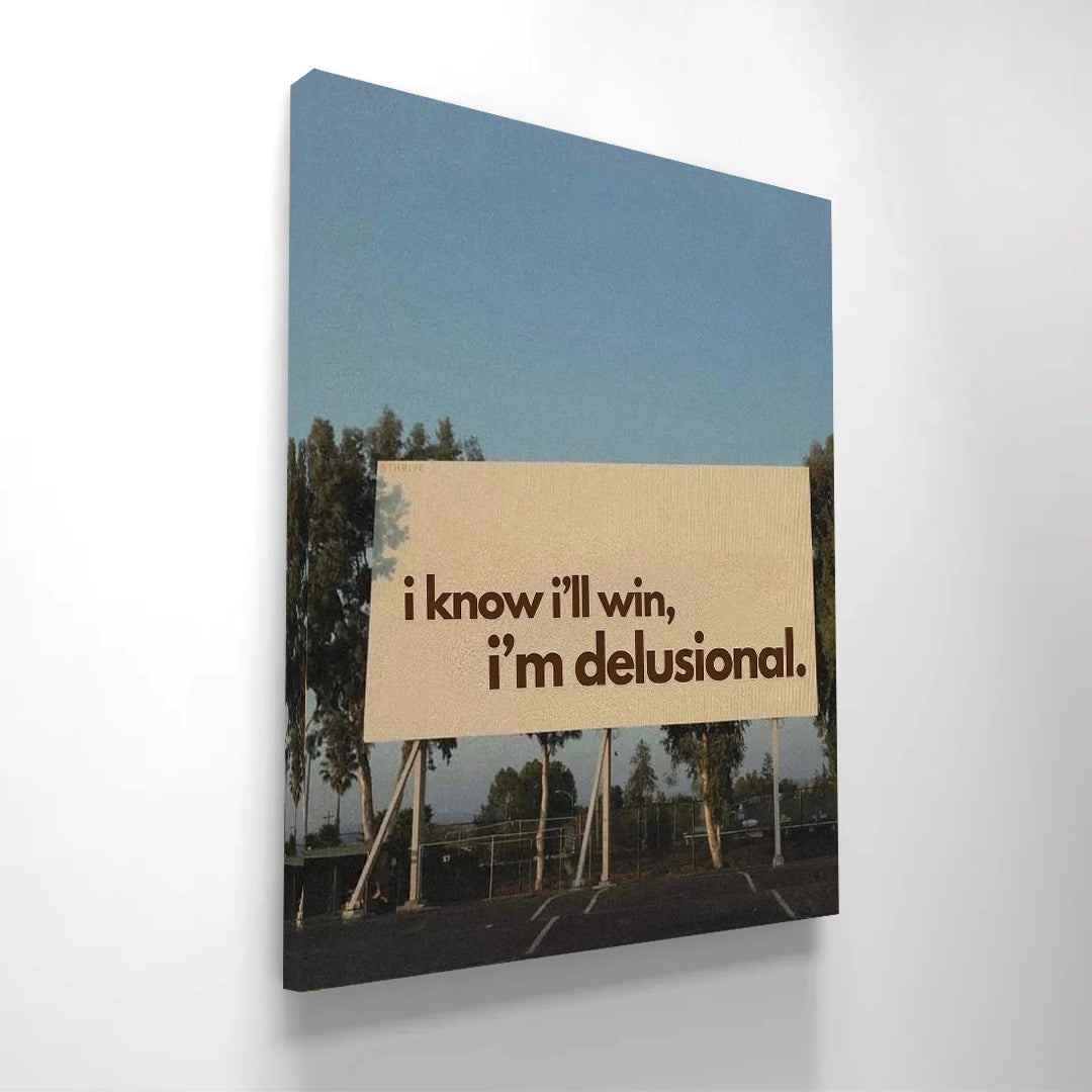 "i know i'll win" – Bold Motivational Canvas Print